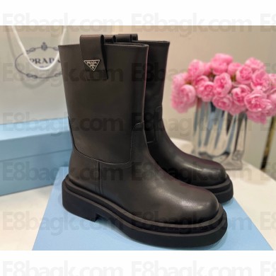 Prada Calfskin Ankle Boots Black 2024