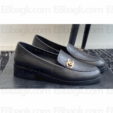 Chanel Calfskin Moccasins G45882 Black 2024
