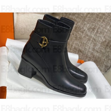 Hermes Heel 6cm Jill 60 ankle boots in calfskin Black 2024