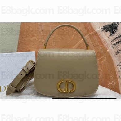 Dior Medium 30 Montaigne Avenue Top Handle Bag in Powder Beige Ribbed Calfskin 2024