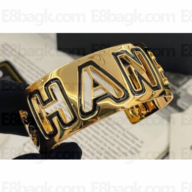 Chanel Metal & Resin Cuff Bracelet ABD664 Gold & Black 2024