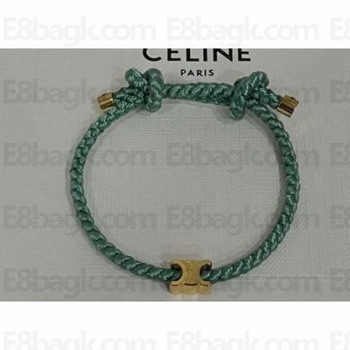 Celine Triomphe Beach Bracelet Green in Acrylic and Brass with Rhodium Finish 2024