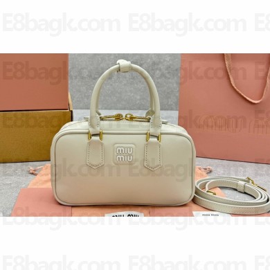 Miu Miu Arcadie leather Mini bag White 2024