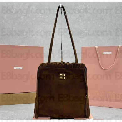 Miu Miu Joie suede bag 5BG303 Cocoa Brown 2024