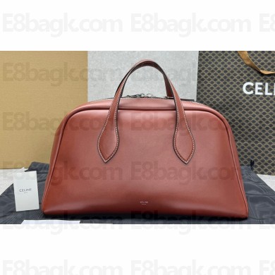 Celine Leather Bowling Bag Brown