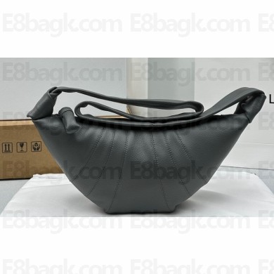 Lemaire Small Croissant grain leather Shoulder Bag 8820 Gray