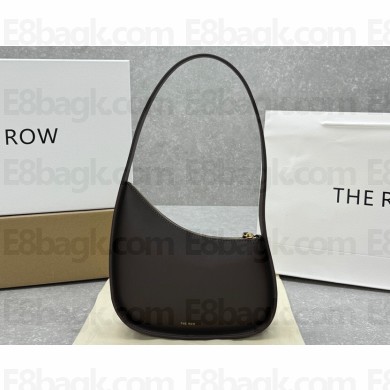 The Row Half Moon Bag in Smooth leather Coffee