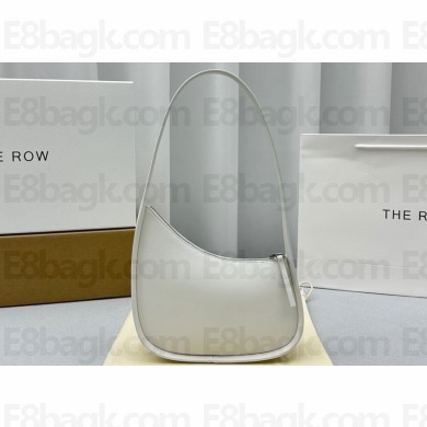 The Row Half Moon Bag in Smooth leather White