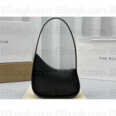 The Row Half Moon Bag in Smooth leather Black