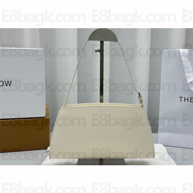 The Row Dalia shiny kid leather shoulder bag White