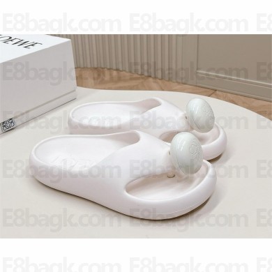 Loewe Paula's Ibiza Bubble rubber thong sandals white 2024