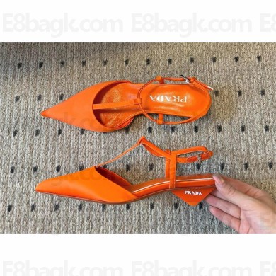 Prada Heel 3.5cm Satin slingback pumps ORANGE Spring 2024