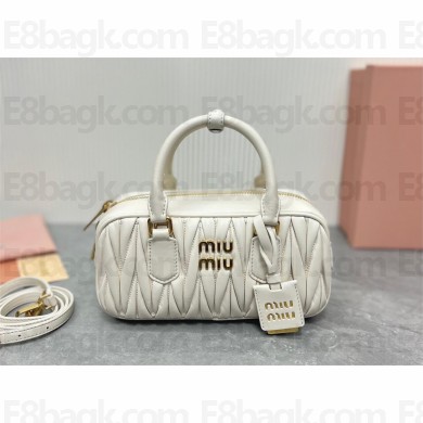 miu miu Arcadie matelassé nappa leather bag 5bb142 white 2023