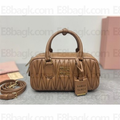 miu miu Arcadie matelassé nappa leather bag 5bb142 caramel 2023