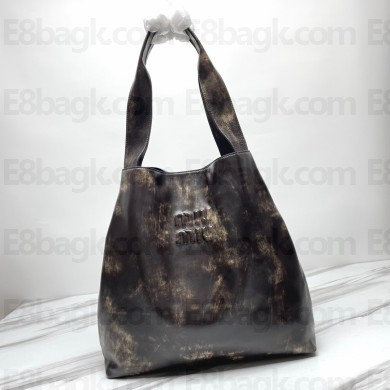 miu miu Nappa leather shoulder bag with logo sand/coffee 5bc119 2023