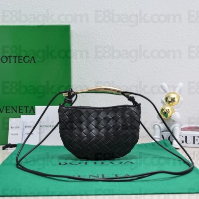Bottega Veneta Intrecciato lambskin leather Mini Sardine bag black 2023