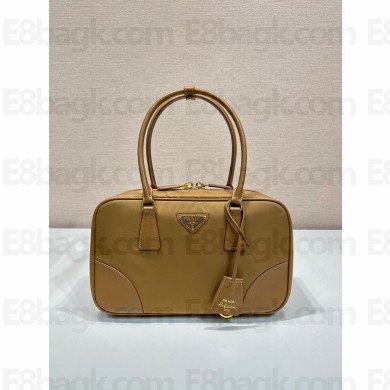 Prada Re-Edition 1978 medium Re-Nylon and Saffiano leather two-handle bag 1BB115 caramel 2024