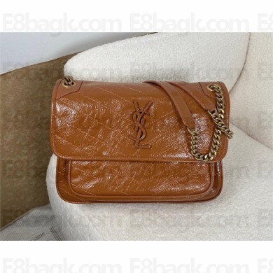 Saint Laurent Niki medium Bag LIGHT CARAMEL in vintage leather with silver hardware(original quality)