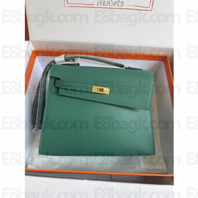 hermes The Kelly En Desordre In malachite Epsom Leather With Gold Hardware