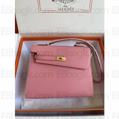 hermes The Kelly En Desordre In rose confetti Epsom Leather With Gold Hardware