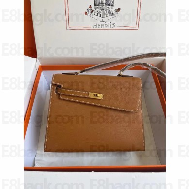 hermes The Kelly En Desordre In tan Epsom Leather With Gold Hardware
