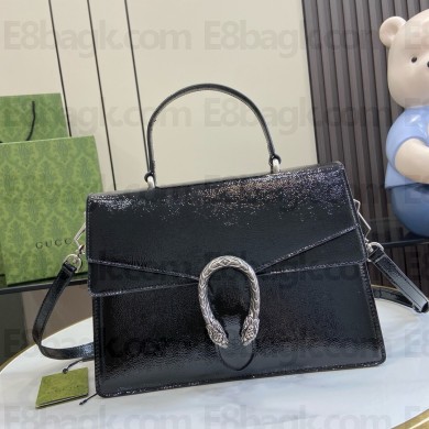 GUCCI Dionysus medium top handle bag IN BLACK PATENT LEATHER 795007 2024