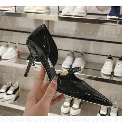Jimmy choo Carolyn 85 black Liquid Metal Leather pumps black 2024