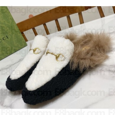 Gucci Wool Fur 2015 Re-Edition women's Princetown Slipper with Horsebit -03-1108-2024