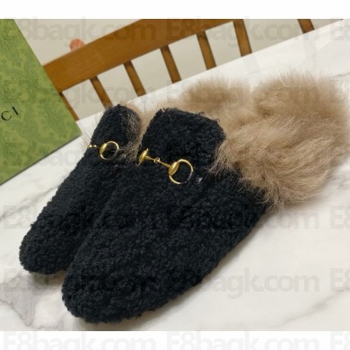 Gucci Wool Fur 2015 Re-Edition women's Princetown Slipper with Horsebit -09-1108-2024
