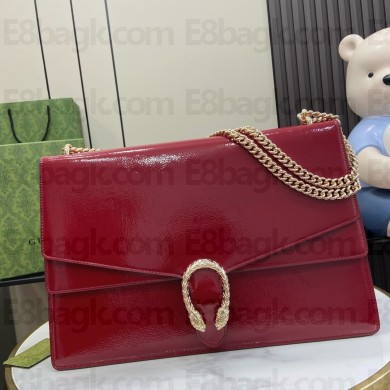 Gucci Dionysus large shoulder bag IN Rosso Ancora patent leather 795003 2024