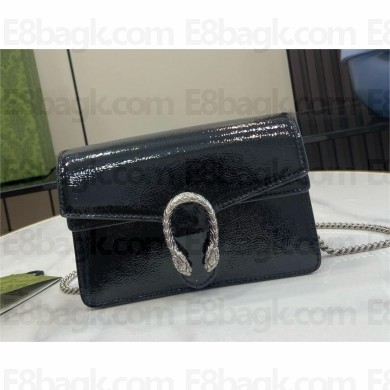 GUCCI Dionysus super mini bag IN black patent leather 795368 2024