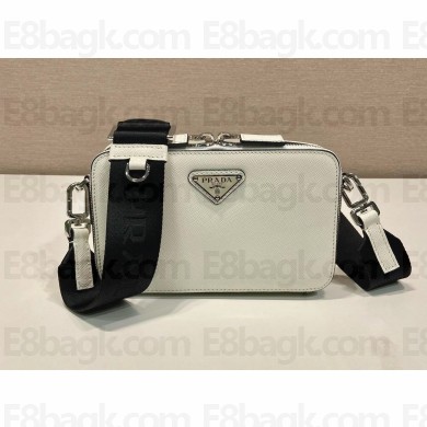 Prada Brique Saffiano leather bag 2VH173 white 2024