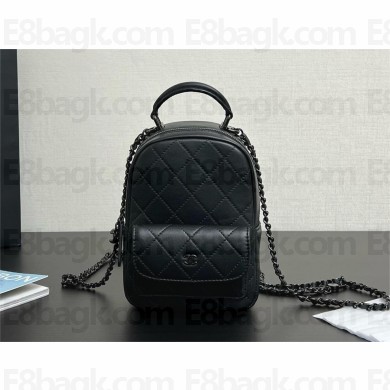 CHANEL BLACK Classic Mini Backpack IN LAMBSKIN AP3753 2025