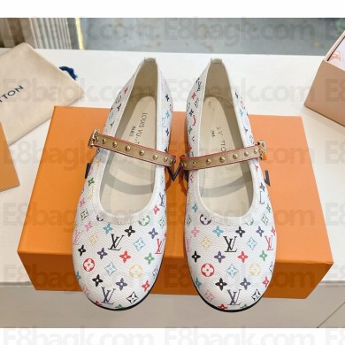 Louis Vuitton Romy Flat BallerinaTakashi Murakami White 2025
