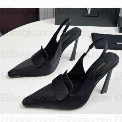 Saint Laurent kayla 110 silk slingback pumps black 2024
