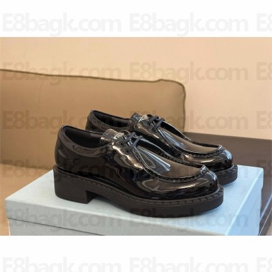 Prada patent leather lace-up shoes black 1E249N 2023