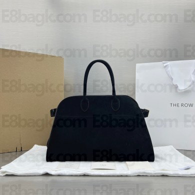 The Row Margaux 17 tote bag in suede leather black 2022