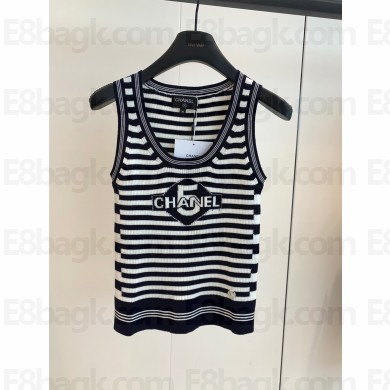 chanel black stripped NO.5 VEST 2023 SPRING