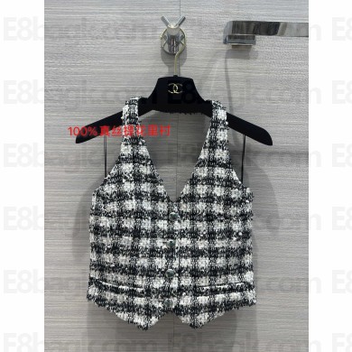 CHANEL houndstooth TWEED vest 2023