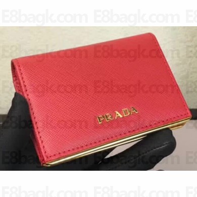 Prada Leather Card Holder 1MC945 Red