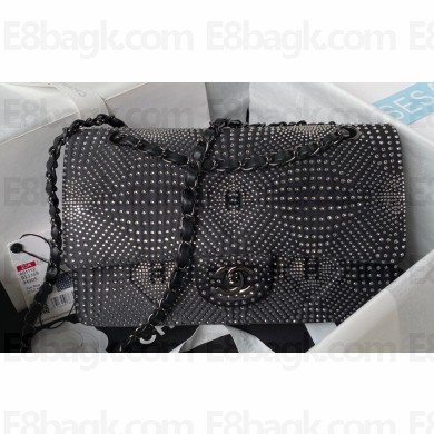 Chanel Crystal Studs Classic Handbag A0112 Black 2023