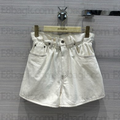 MIU MIU Denim shorts CREAMY 2024