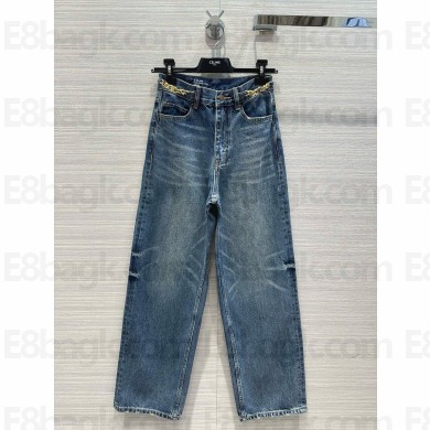 CELINE  DYLAN FLARED JEANS WITH SIGNATURE IN UNION WASH DENIM UNION WASH 2024