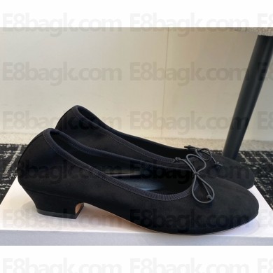THE ROW suede Leather ballet flats with bow black 2025