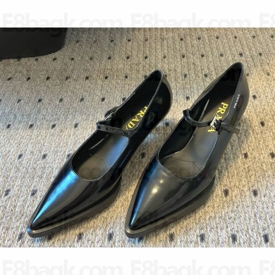 Prada pointed leather pumps black 2025