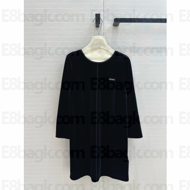 MIU MIU BLACK VELVET DRESS 2024