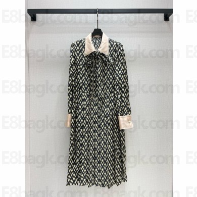 VALENTINO Toute La V silk twill shirt dress 2024 