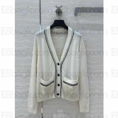 LOUIS VUITTON white Stripe Accent Cardigan 2025