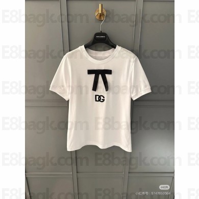 Dolce & Gabbana white bow-detail T-shirt 2025