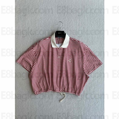 PRADA RED Striped jersey polo shirt 3558BR 2025